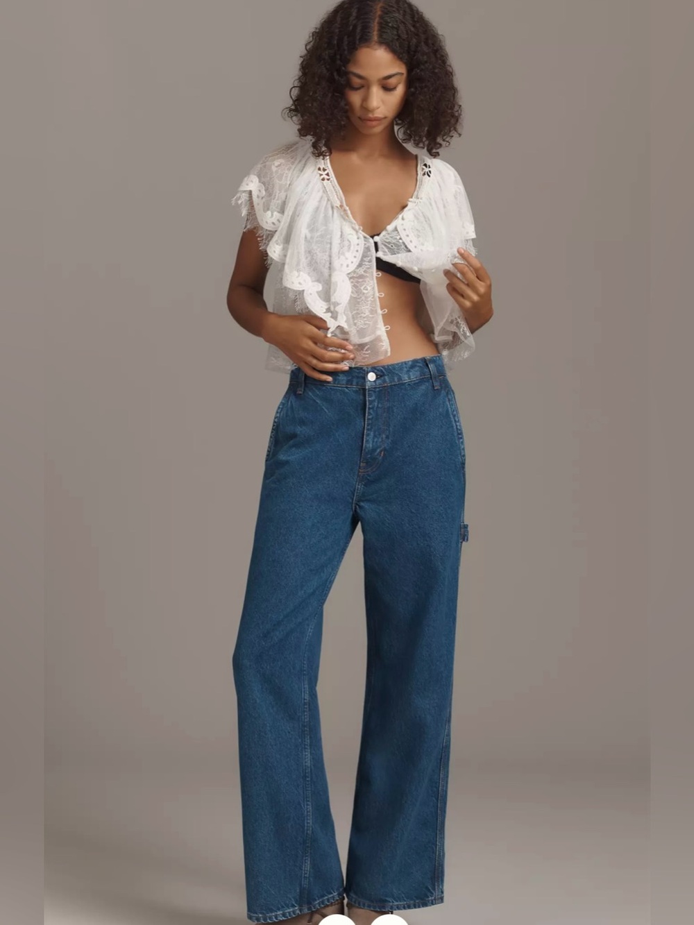 Reformation Diego Mid Rise Baggy Utility Jeans Sz 24